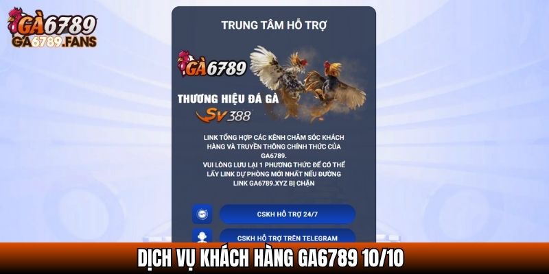 Dịch vụ khách hàng GA6789 10/10